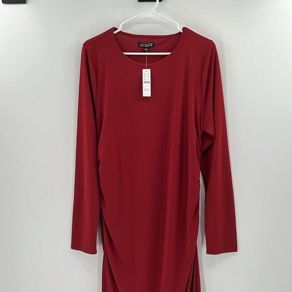 J. Crew Women's Long-sleeve dress in jersey crepe - Red - XL - New with tags - Picture 2 of 7